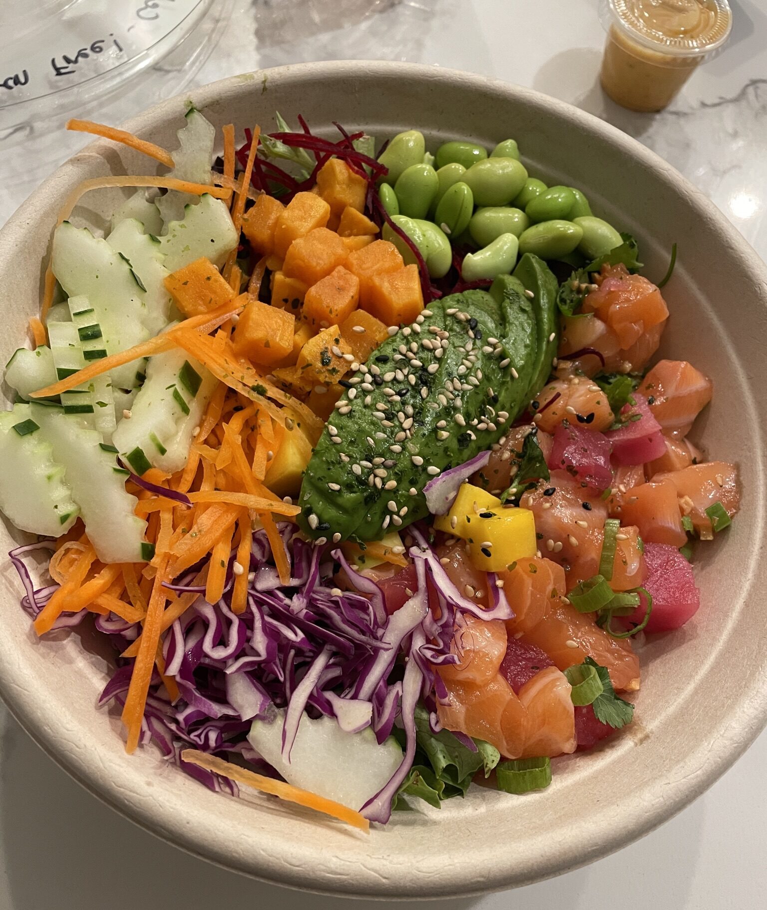 Gluten-Free Bowl from Mammoth Poke - one of many gluten free delivery restaurants Chicago